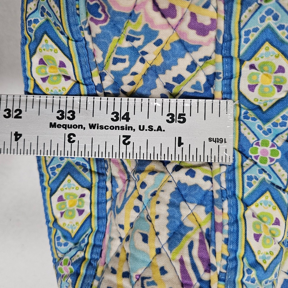 Vera Bradley Mediterranean Blue Quilted Cotton Tote Bag Paisley Toggle Closure - Picture 9 of 9